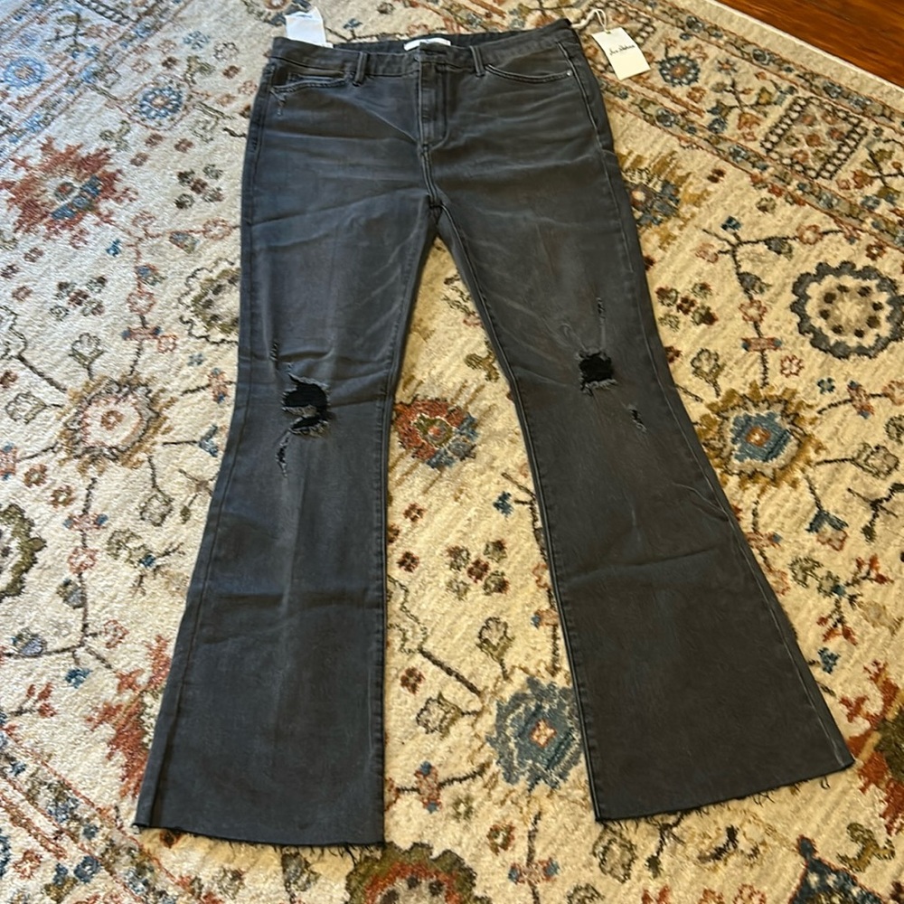 Sam Edelman black/grey flare jeans.